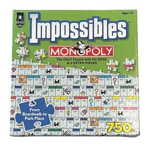 New BePuzzled Impossibles Monopoly Jigsaw 750 Piece Puzzle No Edge + 5 Extra